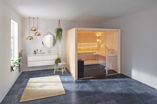 Sauna room with Sense Sport heater